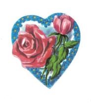 Afficher les détails pour Coeur avec rose 4,5 cm Image de Coeur avec rose 4,5 cm